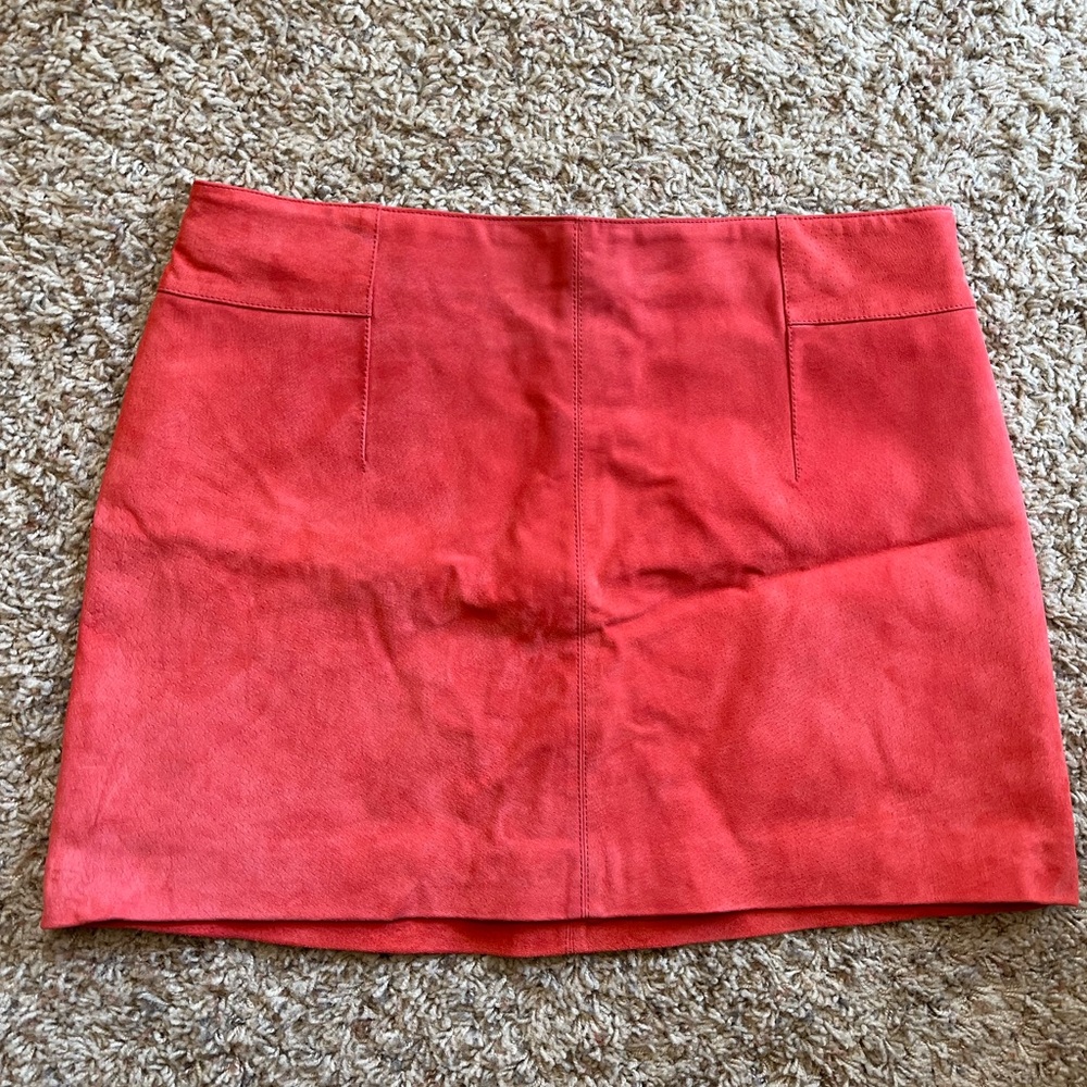 H&M coral suede mini skirt size 14